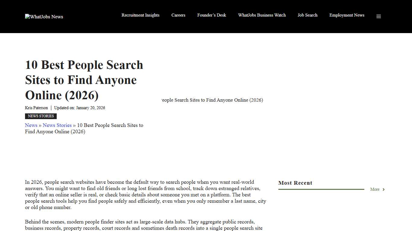 10 Best People Search Sites to Find Anyone Online (2026) | WhatJobs News
